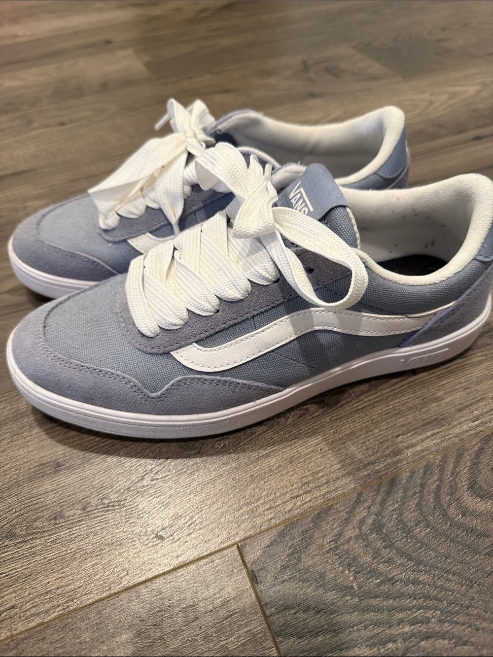 Vans Low-Top Sneakers in Light Blue and White